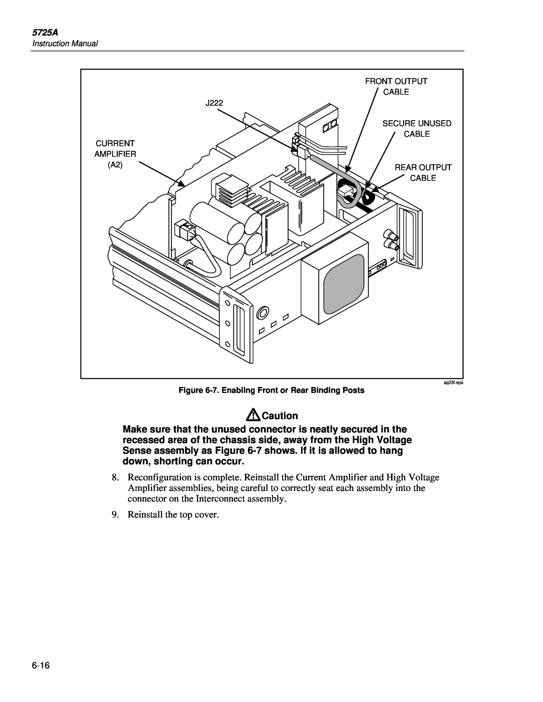 Fluke 5725A instruction manual Reinstall the top cover 
