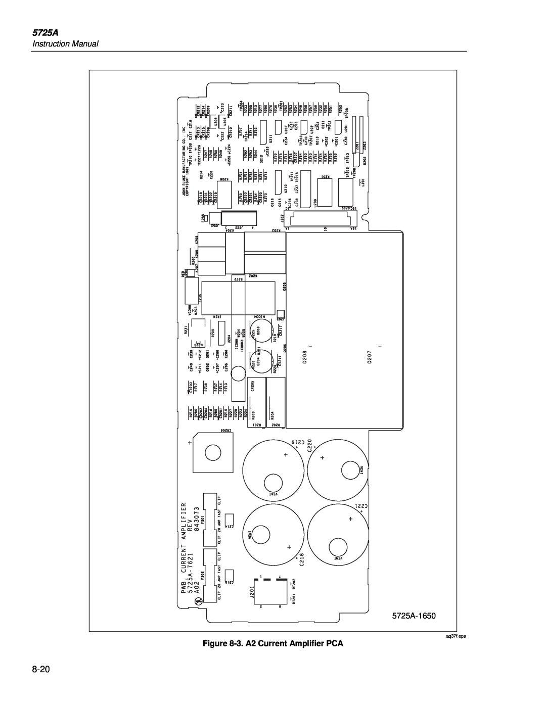 Fluke instruction manual 5725A-1650, 3.A2 Current Amplifier PCA, aq37f.eps 