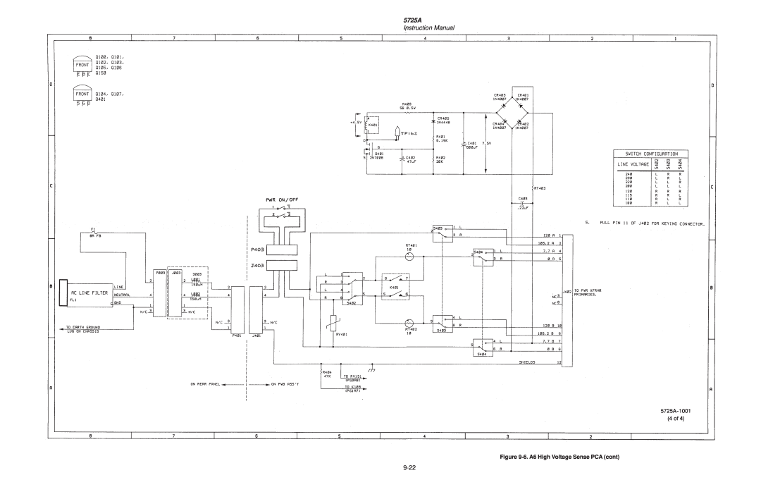 Fluke 5725A instruction manual Instruction Manual, 6.A6 High Voltage Sense PCA cont 