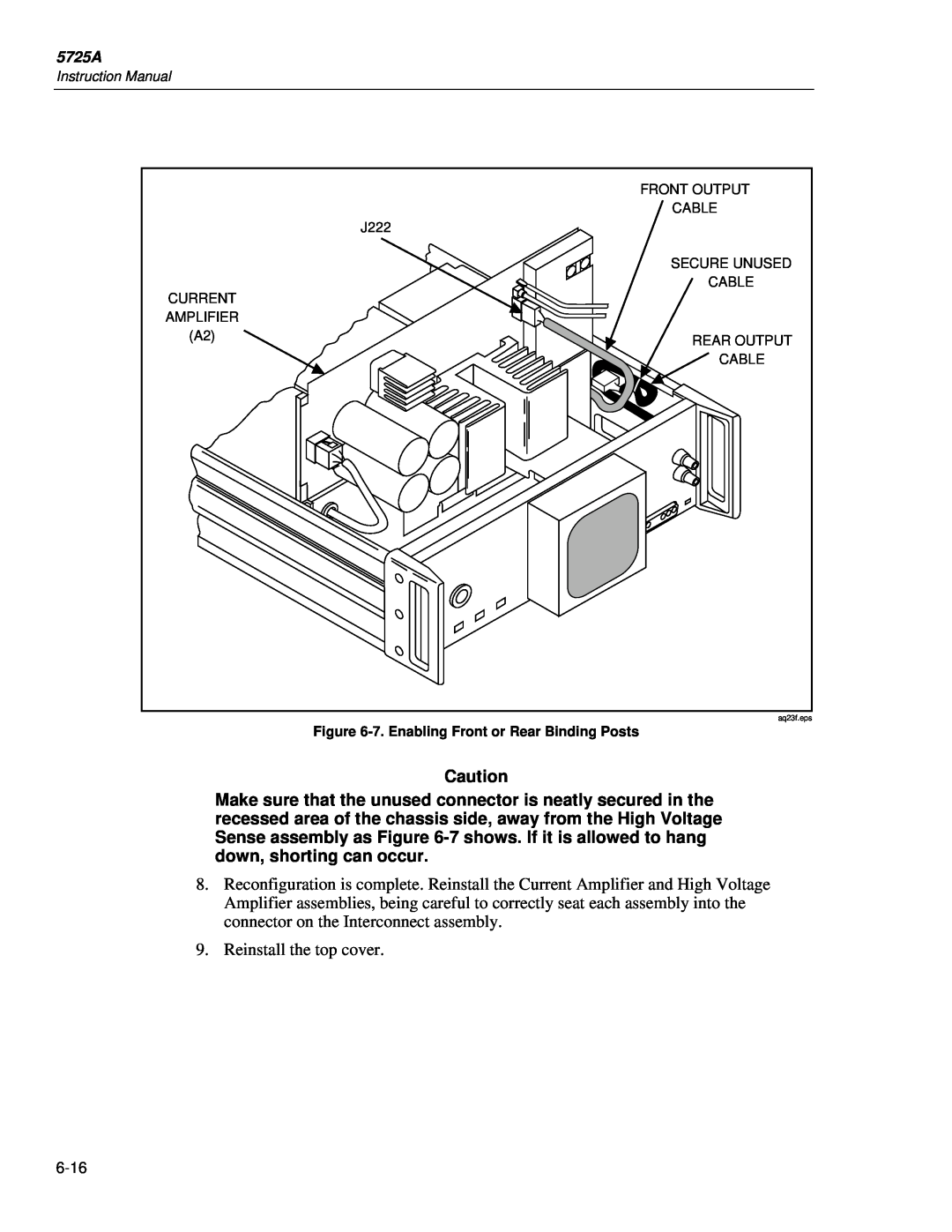 Fluke 5725A instruction manual Reinstall the top cover 