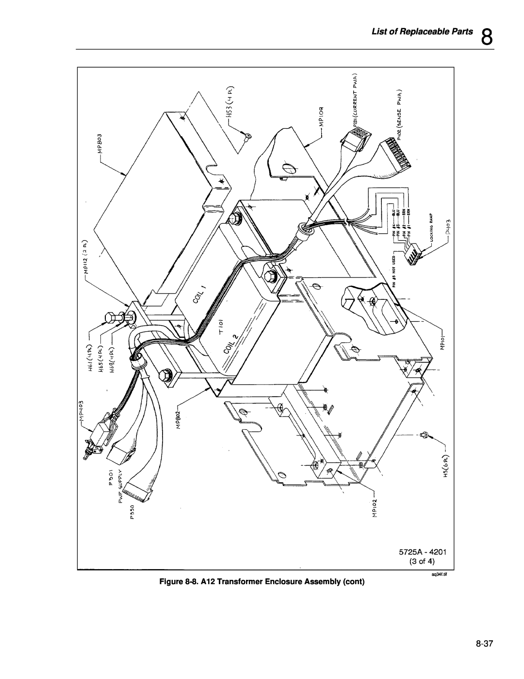 Fluke 5725A instruction manual List of Replaceable Parts, aq34f.tif 