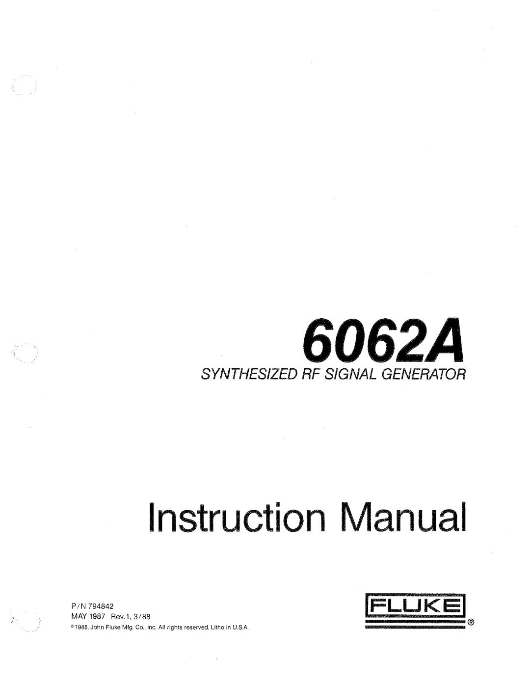 Fluke 6062a manual 
