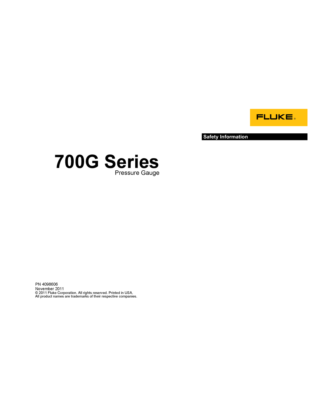 Fluke manual 700G Series 