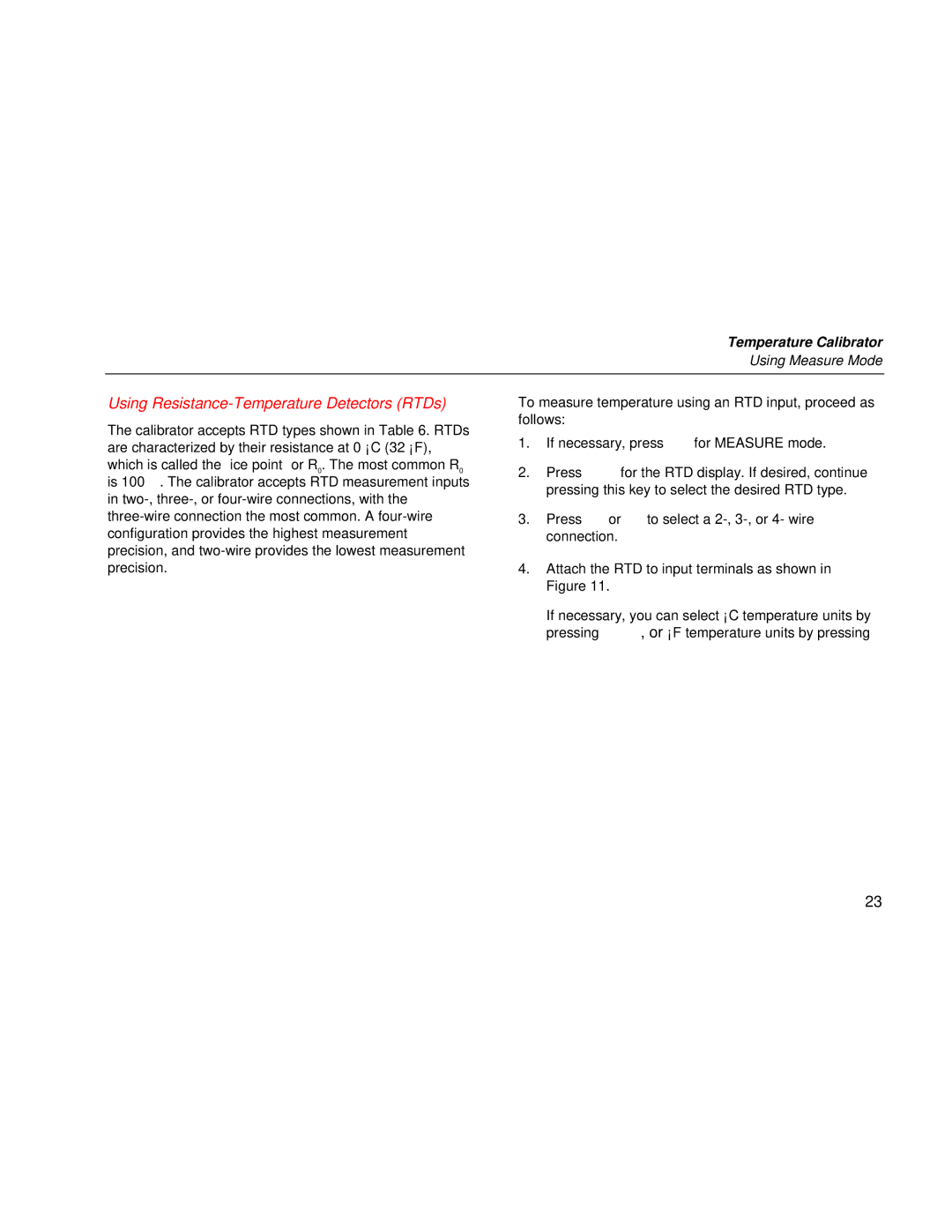 Fluke 724 user manual Using Resistance-Temperature Detectors RTDs 