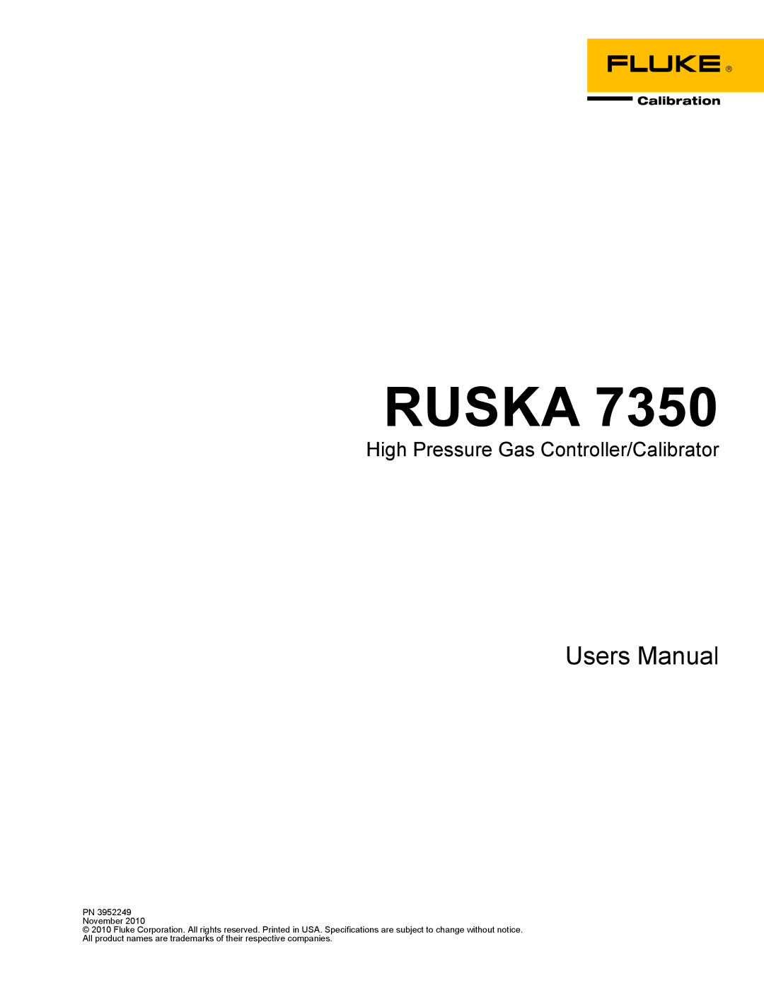 Fluke 7350 specifications Ruska 