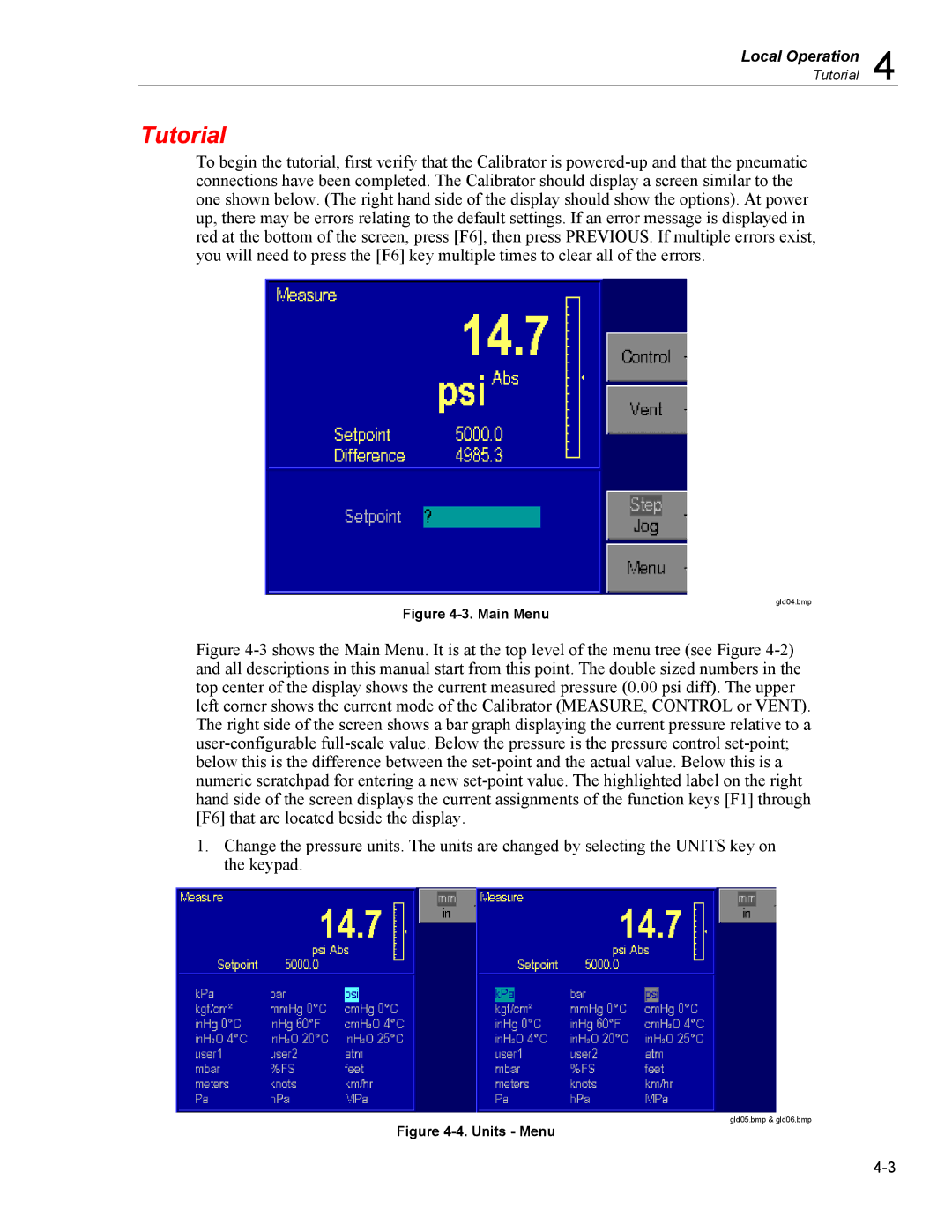 Fluke 7350 specifications Tutorial, Main Menu 