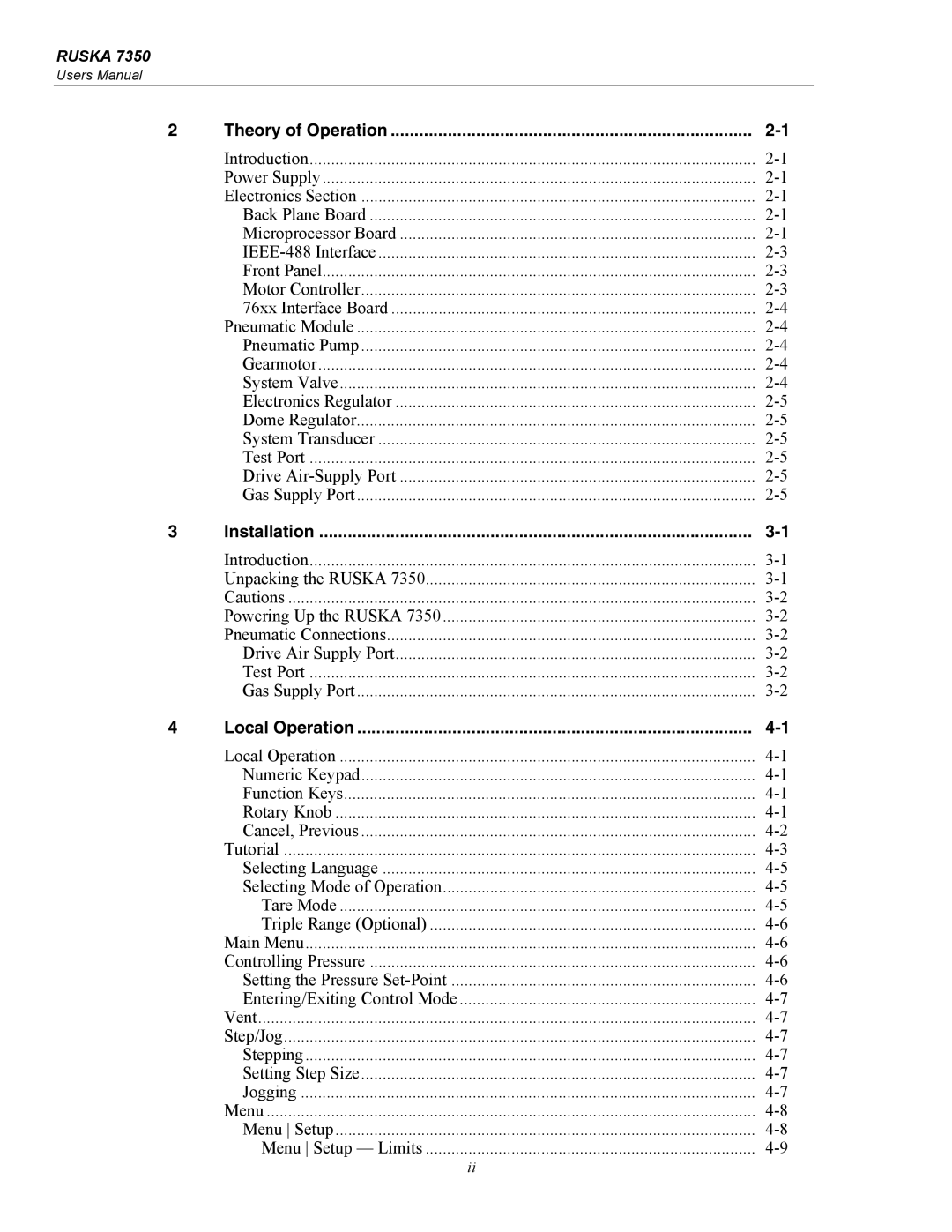 Fluke 7350 specifications Theory of Operation 