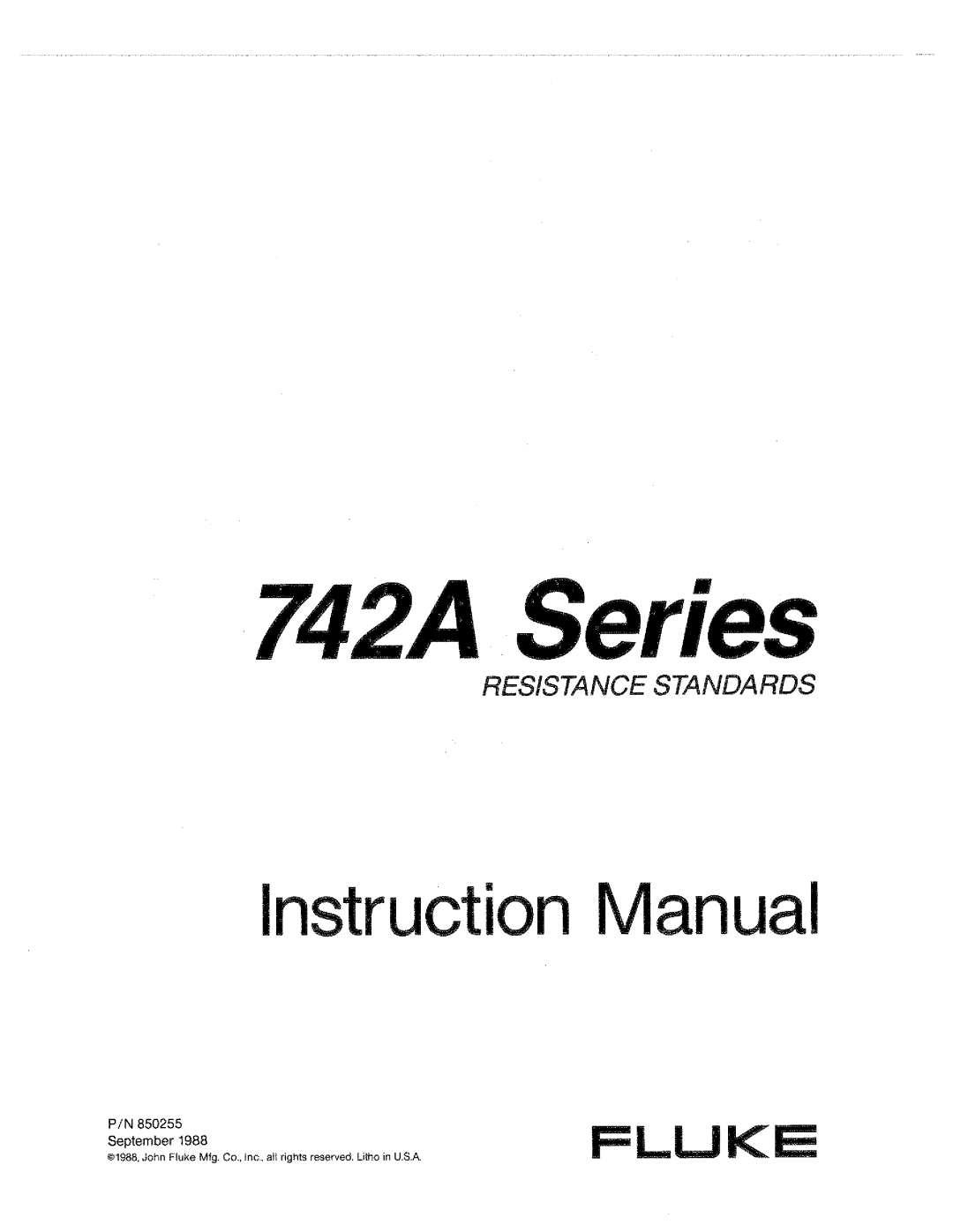 Fluke 742A Series manual 