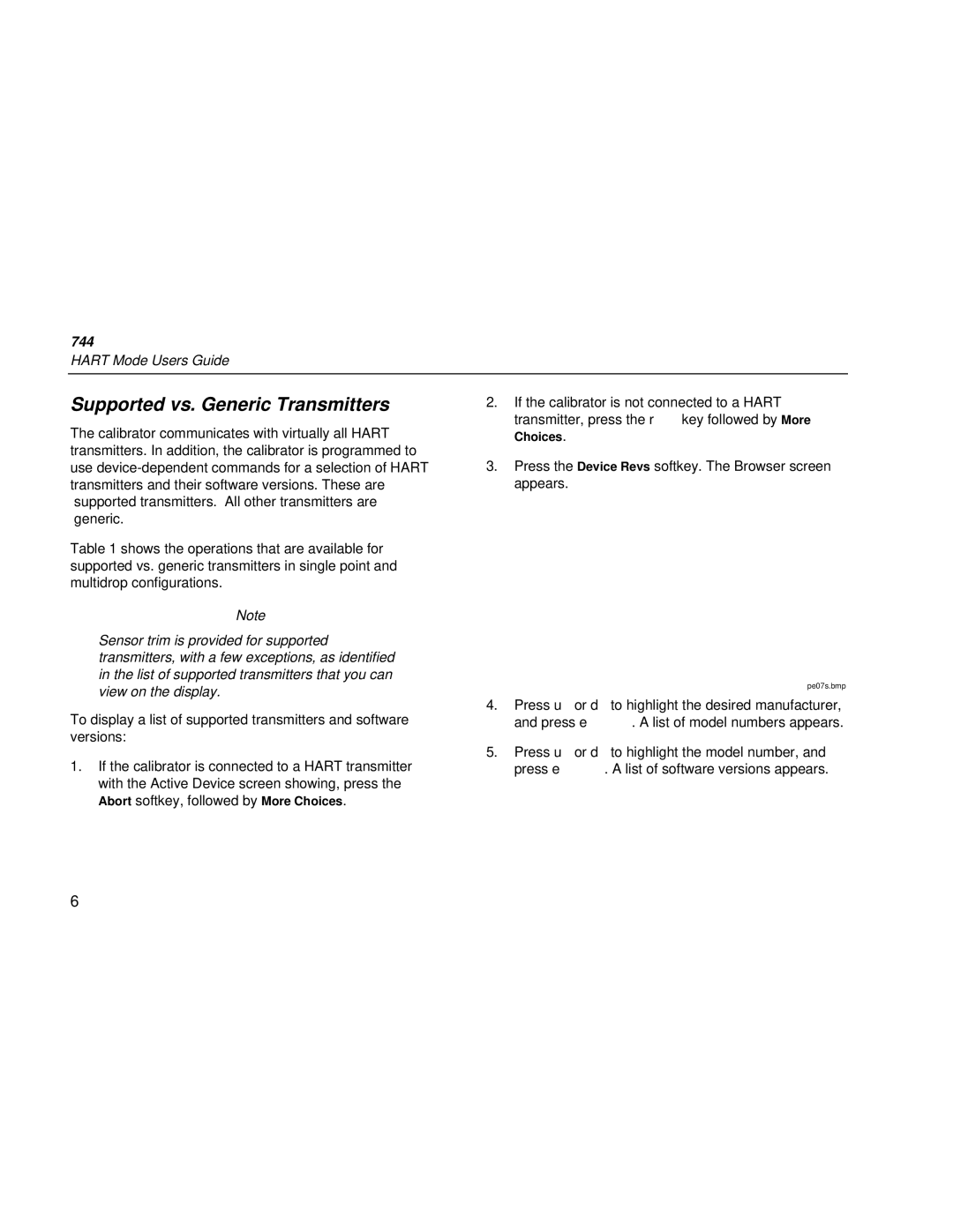 Fluke 744 manual Supported vs. Generic Transmitters 