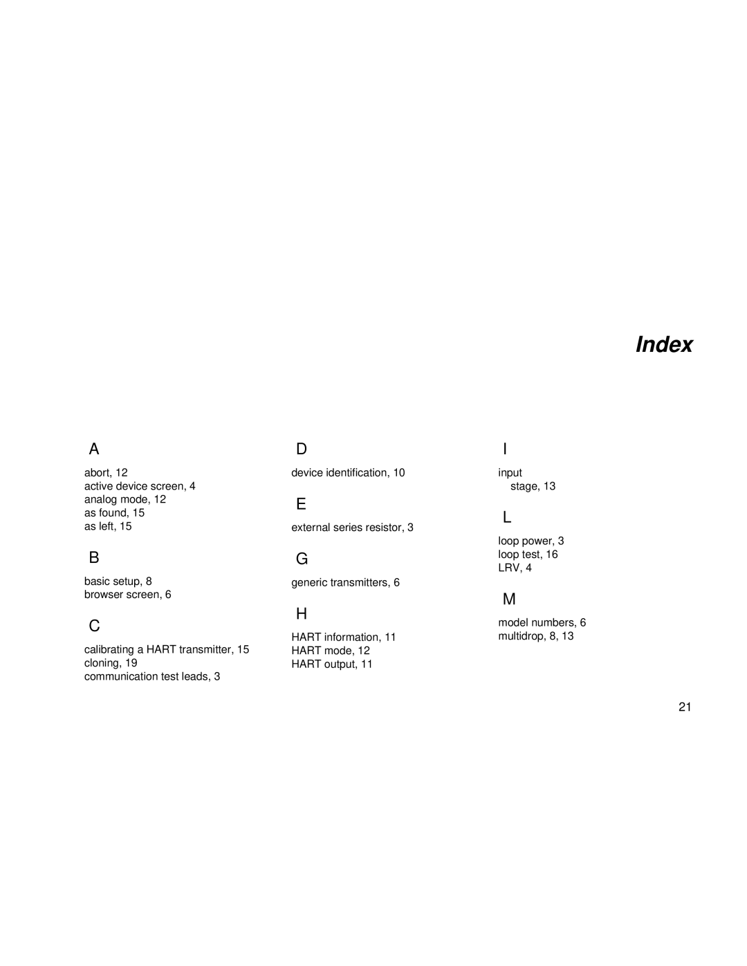 Fluke 744 manual Index 