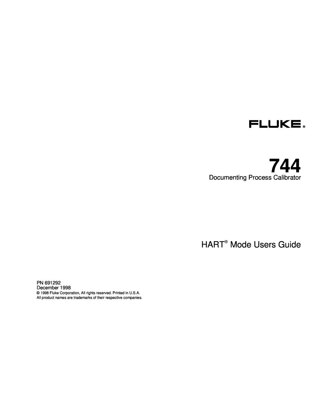 Fluke 744 manual HART Mode Users Guide, Documenting Process Calibrator 