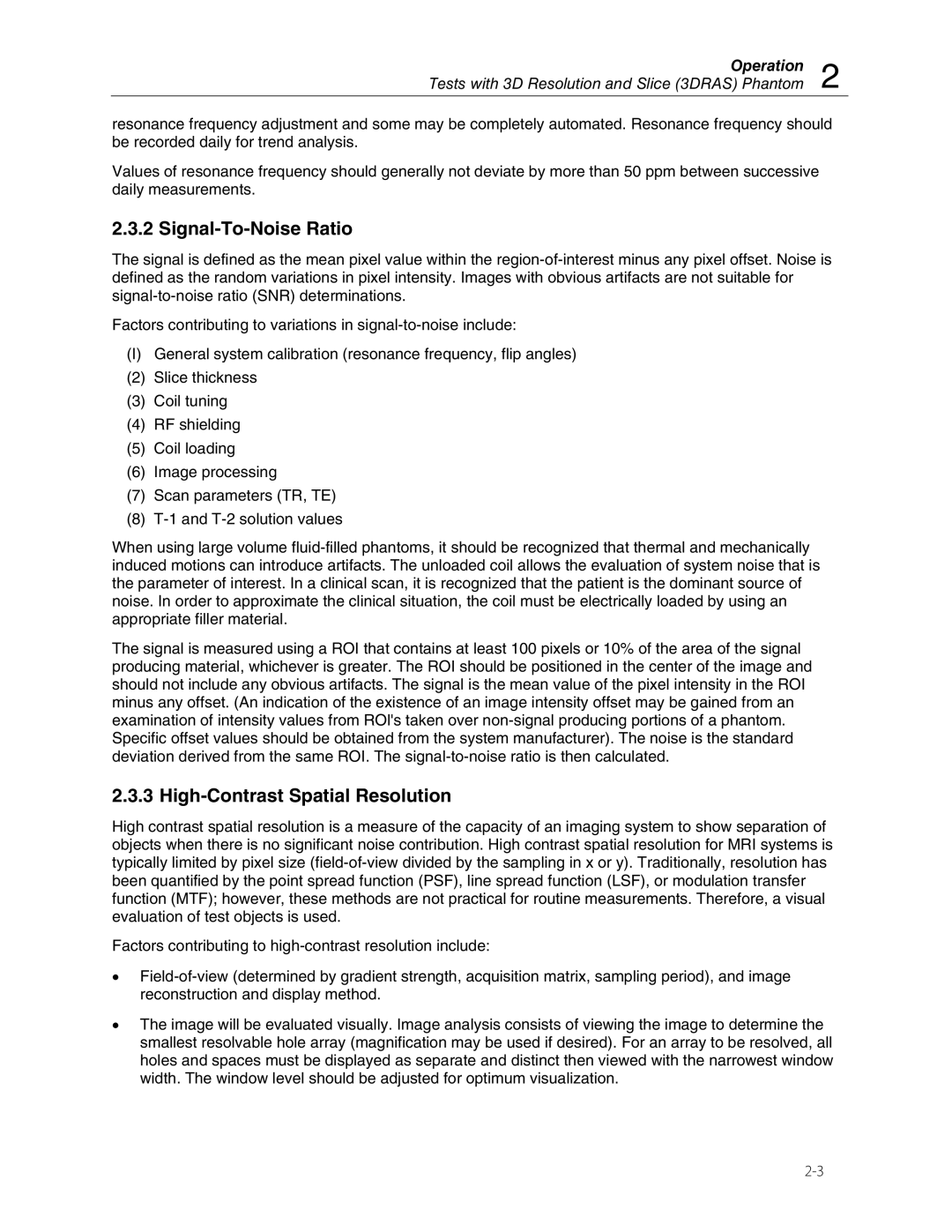 Fluke 76-907, 76-908 user manual Signal-To-Noise Ratio, High-Contrast Spatial Resolution 