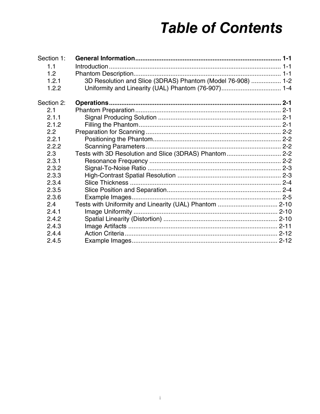 Fluke 76-907, 76-908 user manual Table of Contents 