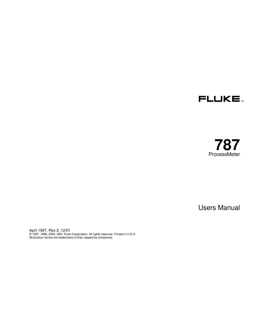 Fluke 787 user manual 