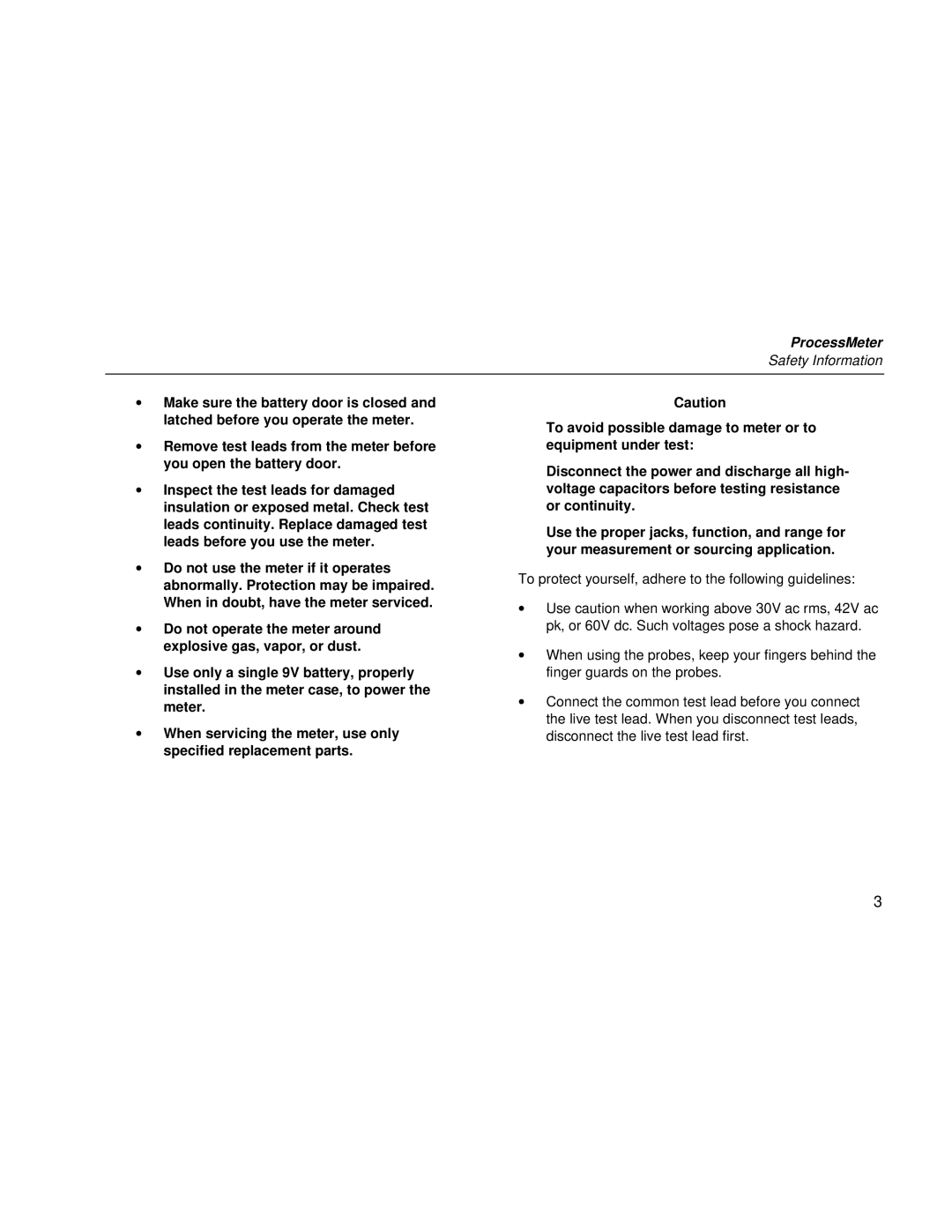 Fluke 787 user manual ProcessMeter 