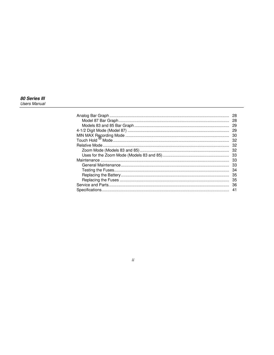 Fluke 80 Series III user manual 