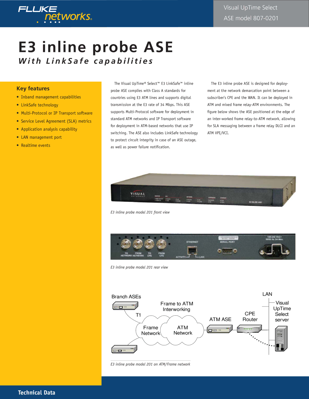 Fluke 807-0115 manual E3 inline probe ASE 