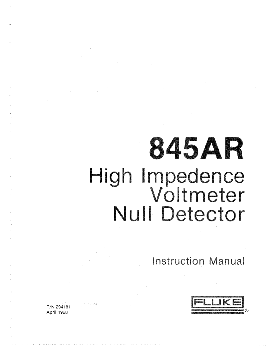 Fluke 845AR manual 