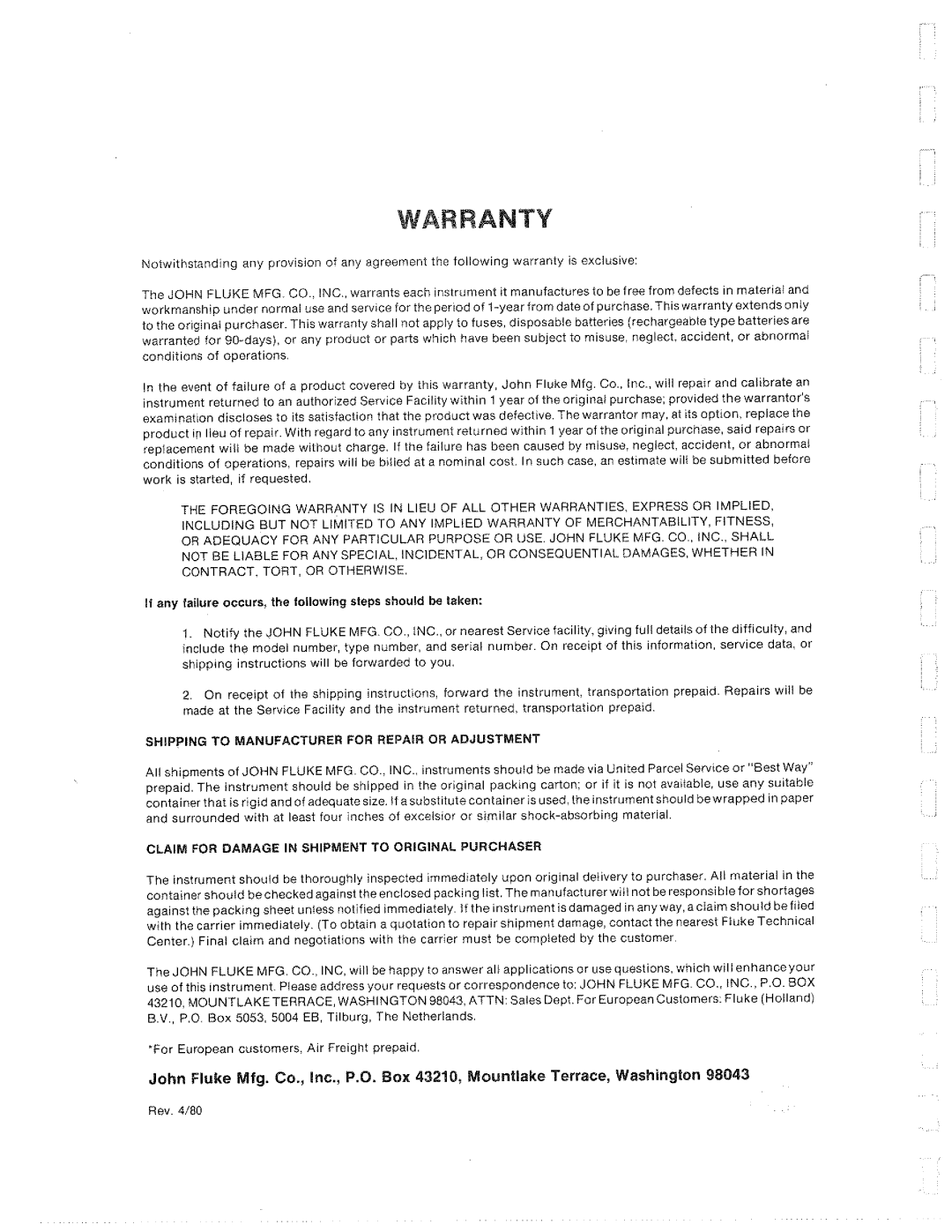 Fluke 845AR manual 