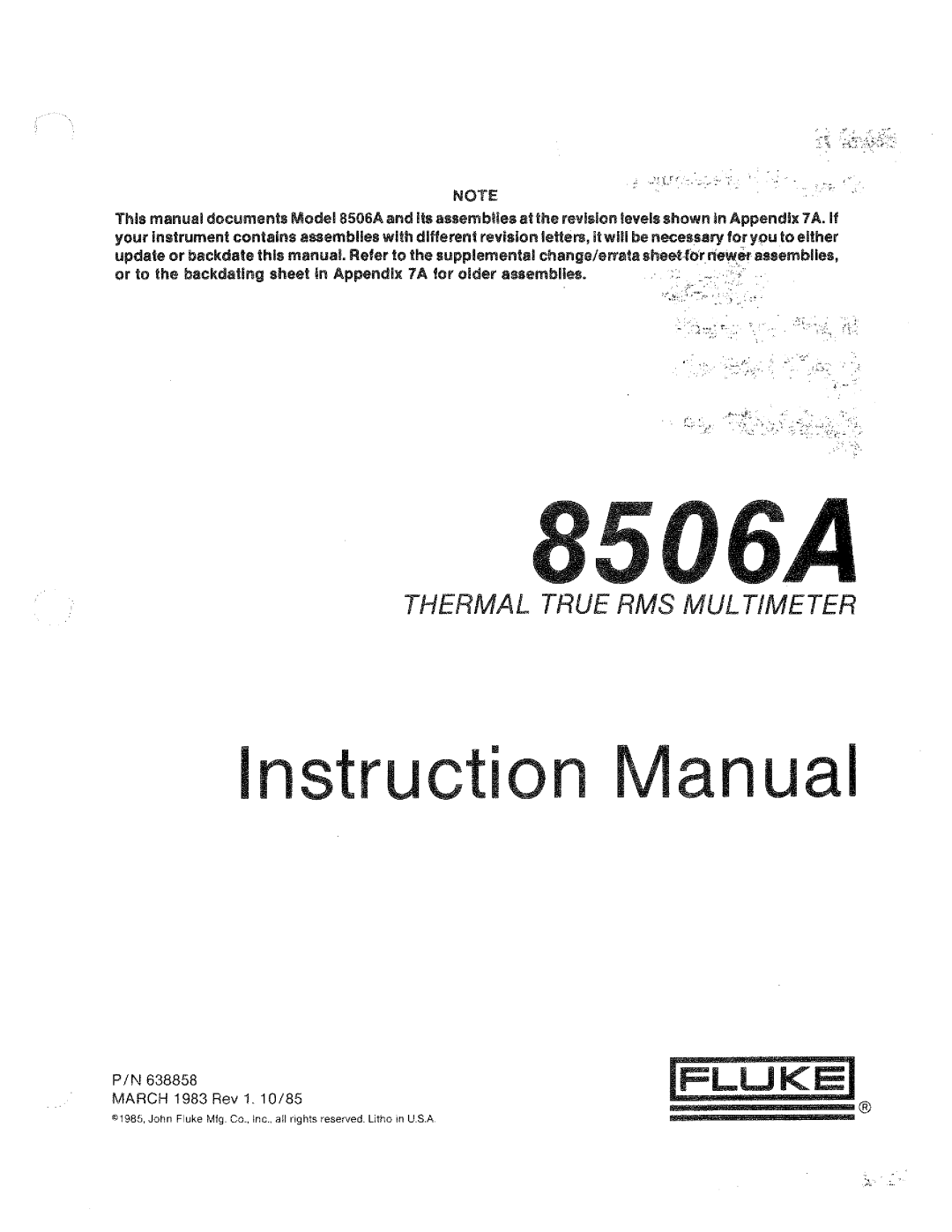 Fluke 8506A manual 