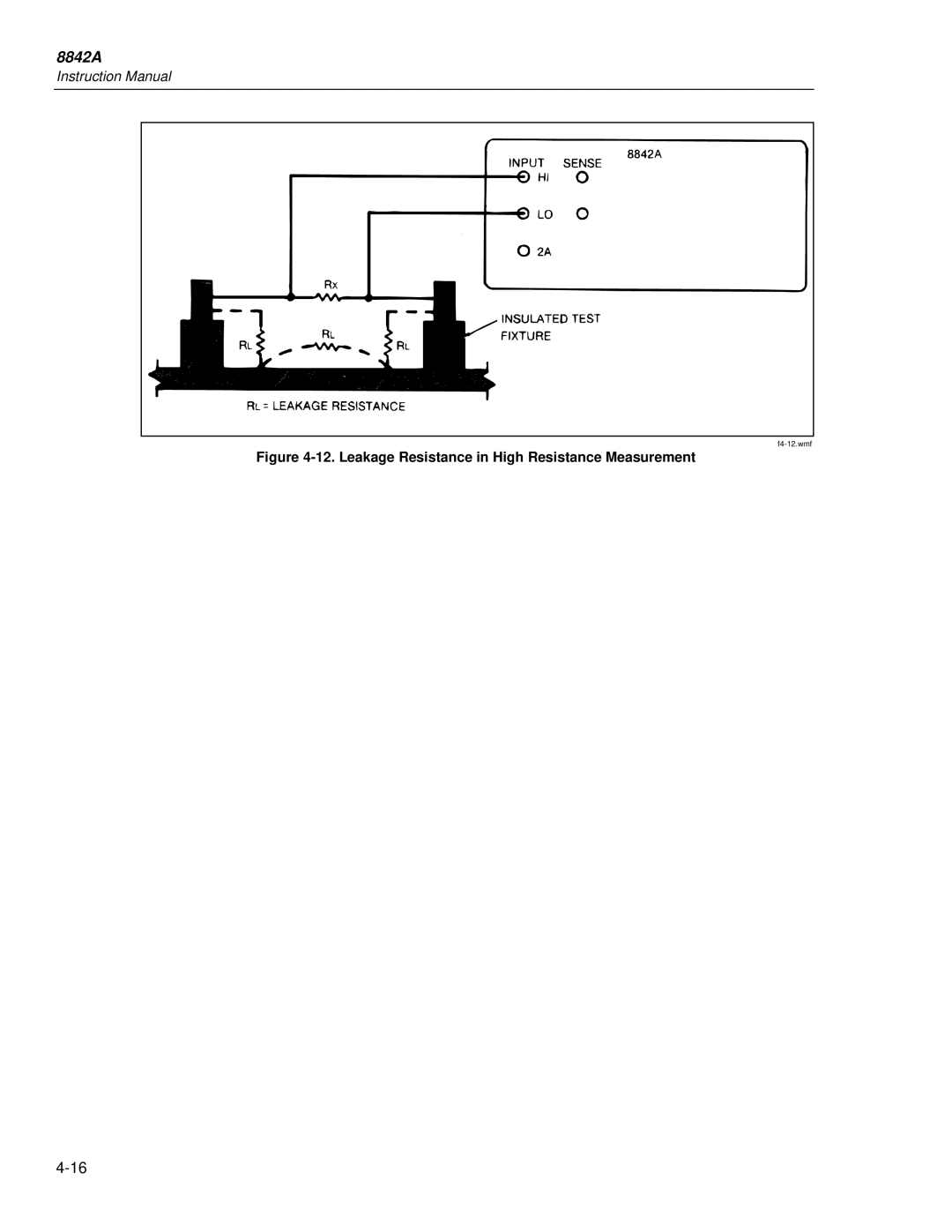 Fluke 8842a instruction manual Leakage Resistance in High Resistance Measurement 