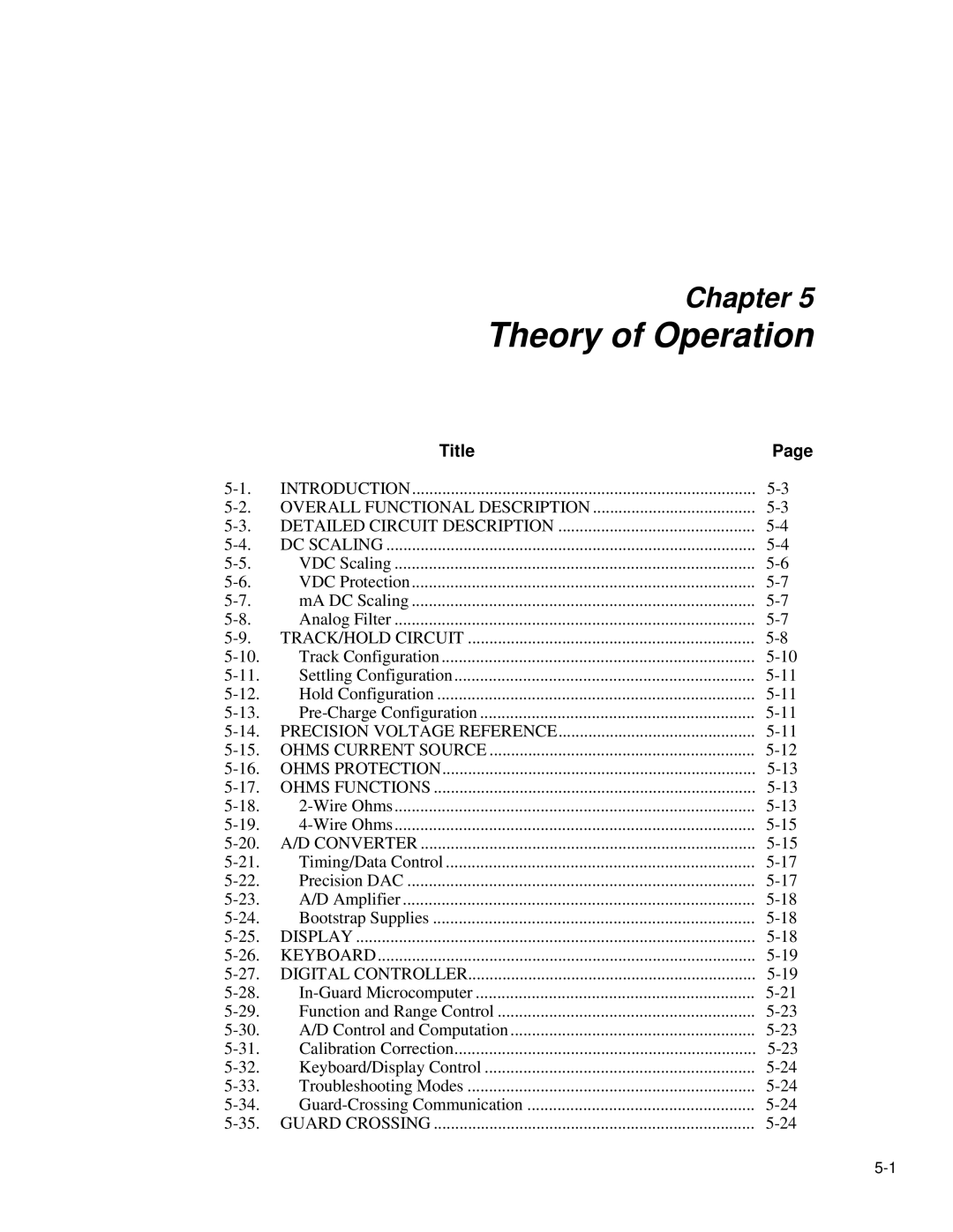 Fluke 8842a instruction manual Theory of Operation 