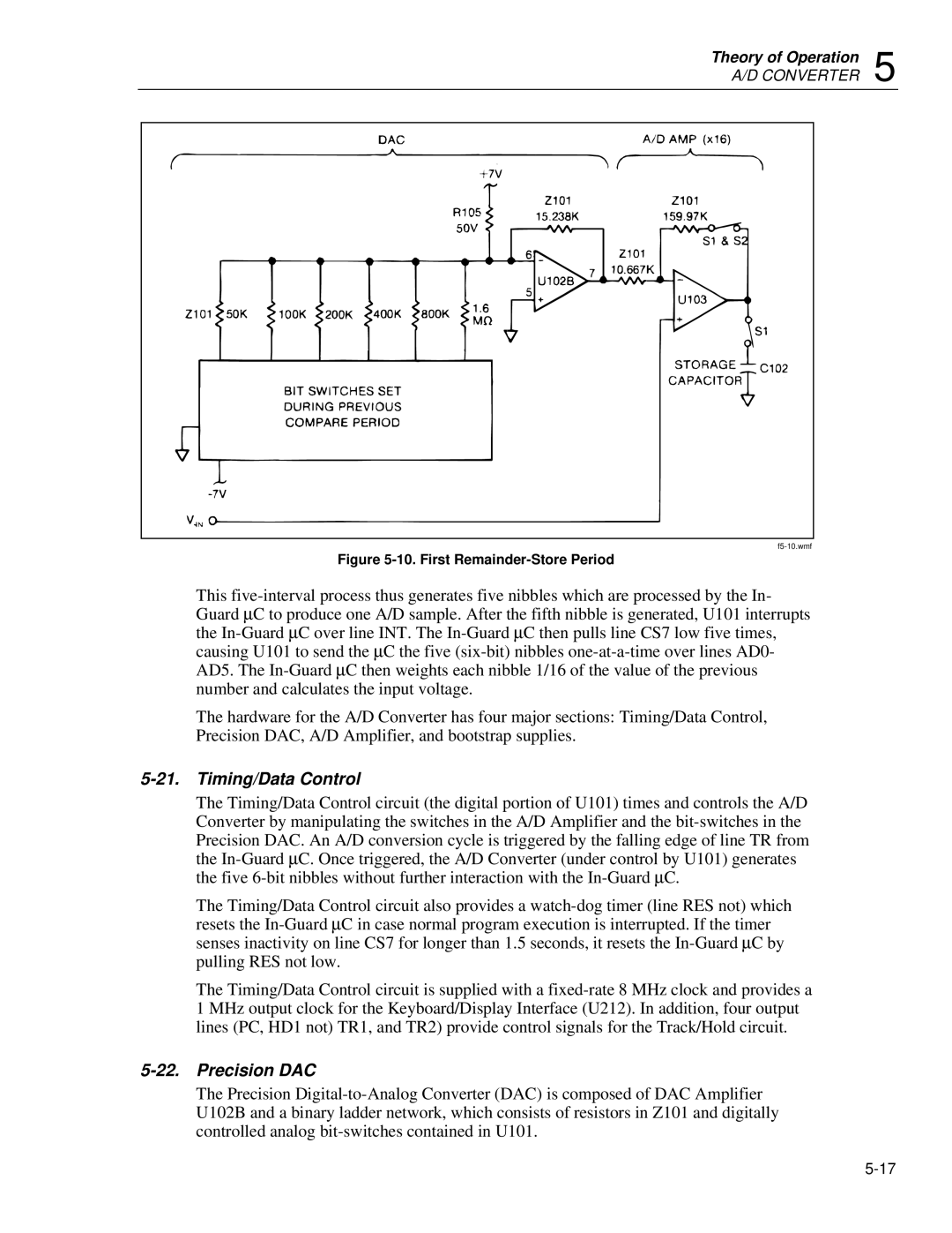 Fluke 8842a instruction manual Timing/Data Control, Precision DAC 