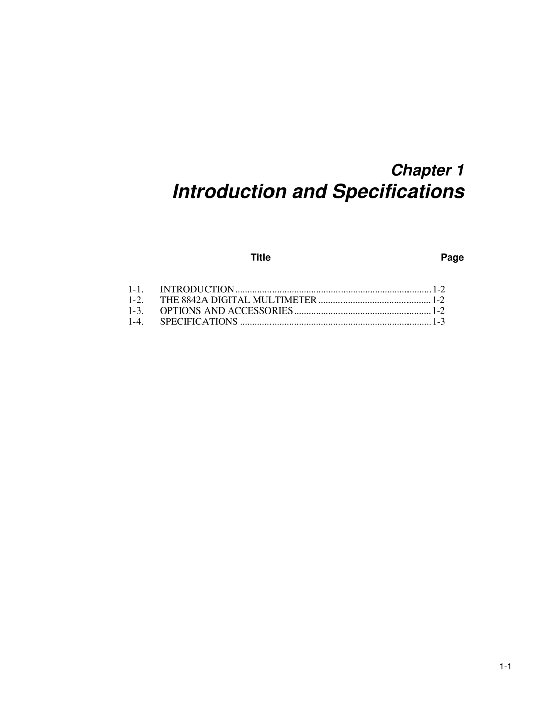 Fluke 8842a instruction manual Introduction and Specifications 