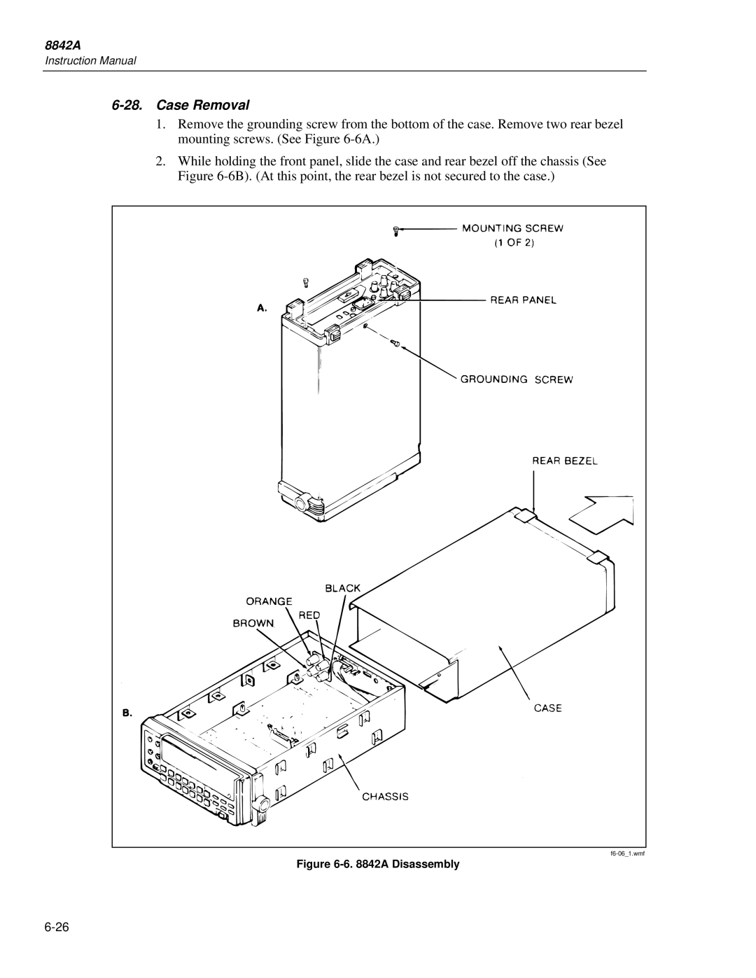 Fluke 8842a instruction manual Case Removal, A Disassembly 