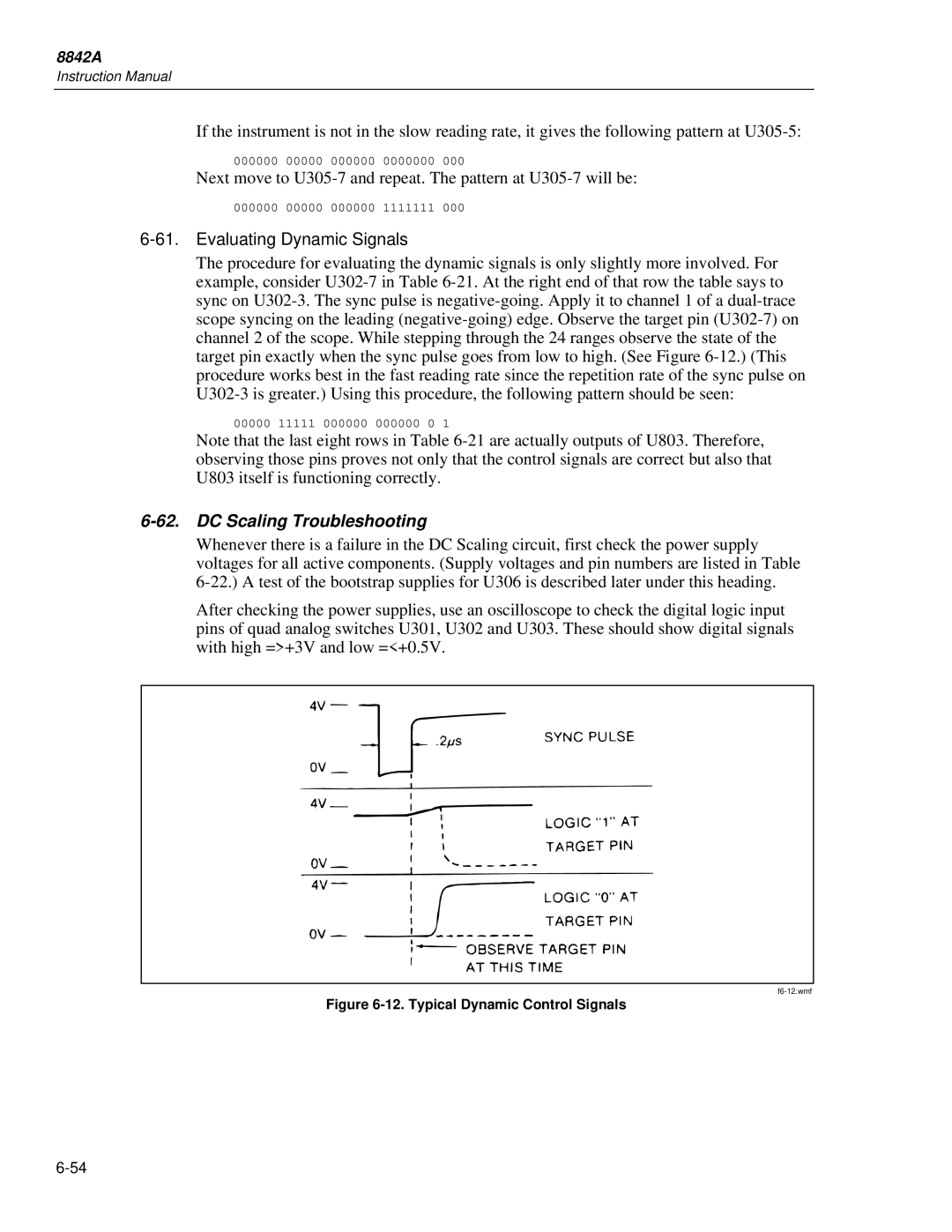 Fluke 8842a instruction manual Evaluating Dynamic Signals, DC Scaling Troubleshooting 