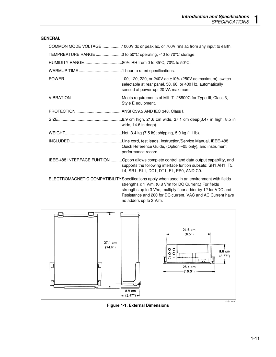 Fluke 8842a instruction manual General, Power 