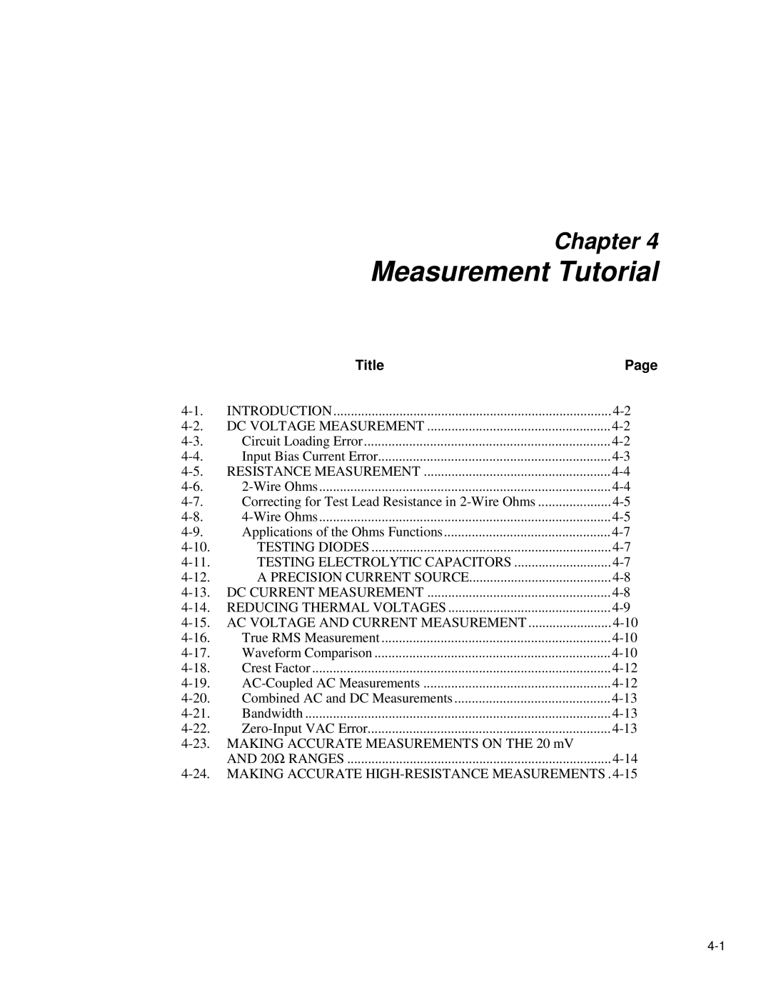 Fluke 8842a instruction manual Measurement Tutorial 