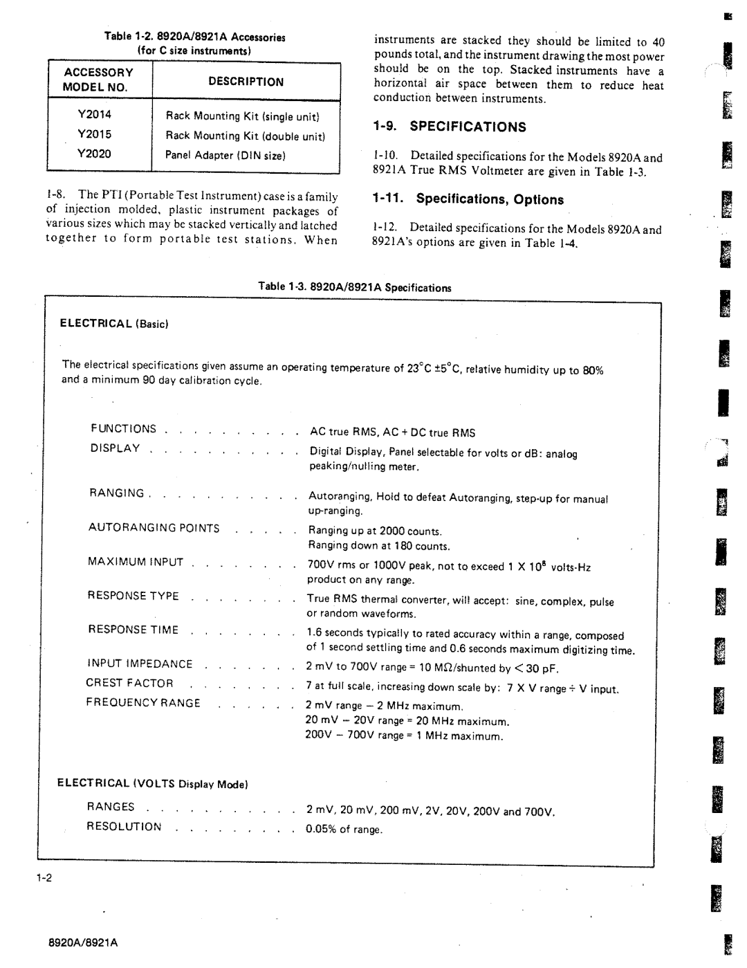 Fluke 8920A manual 