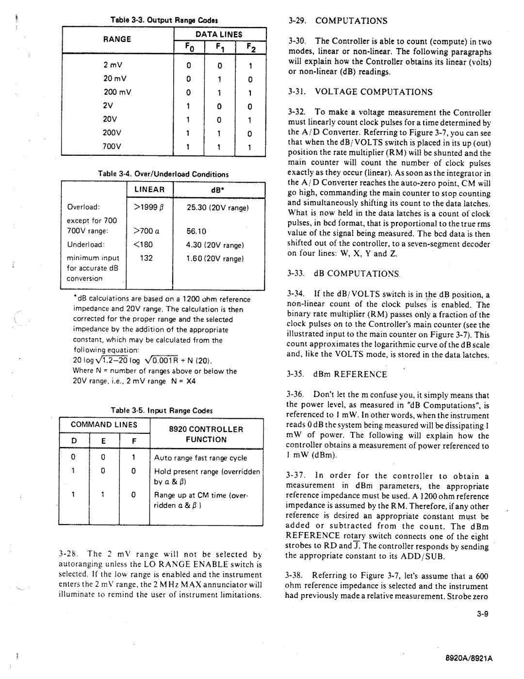 Fluke 8920A manual 