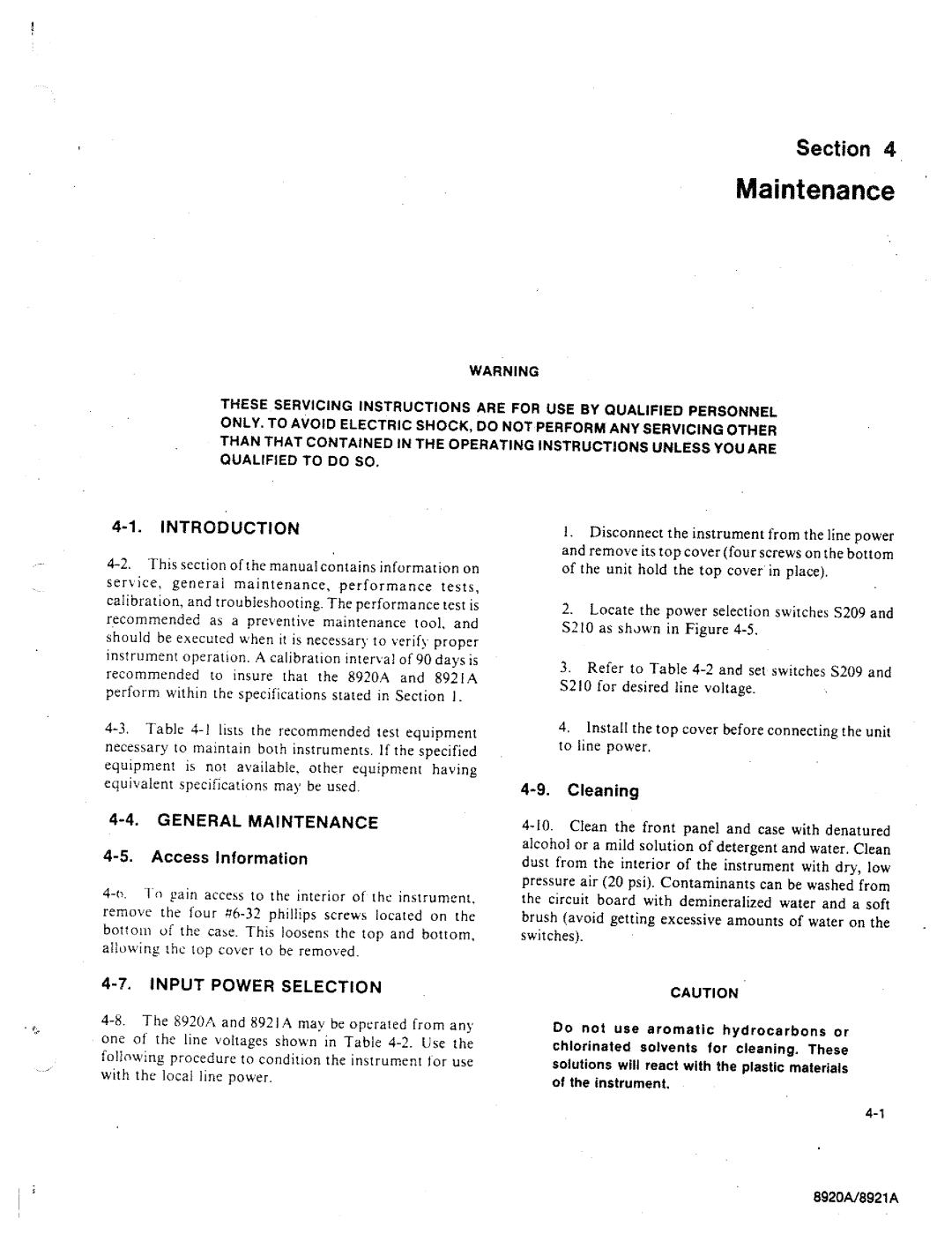 Fluke 8920A manual 