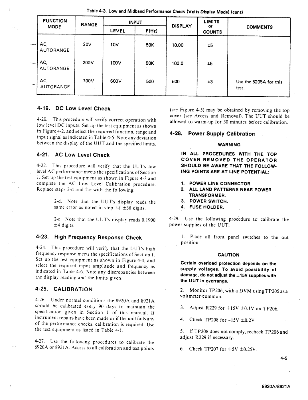 Fluke 8920A manual 