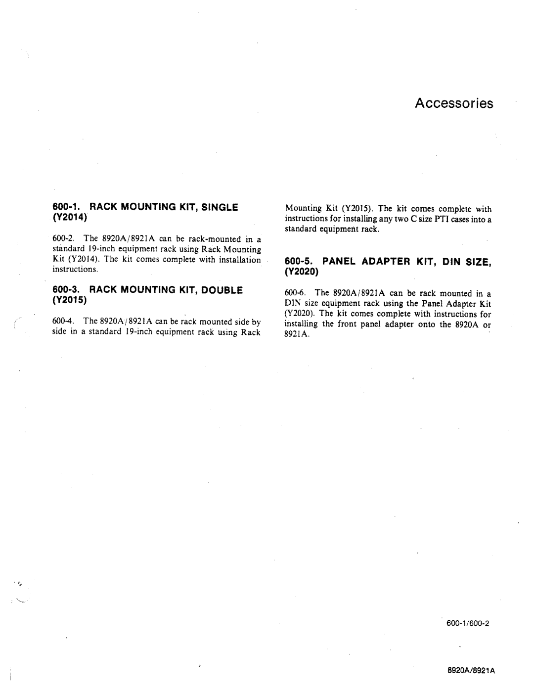 Fluke 8920A manual 