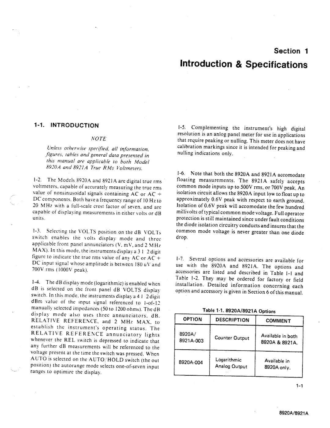 Fluke 8920A manual 