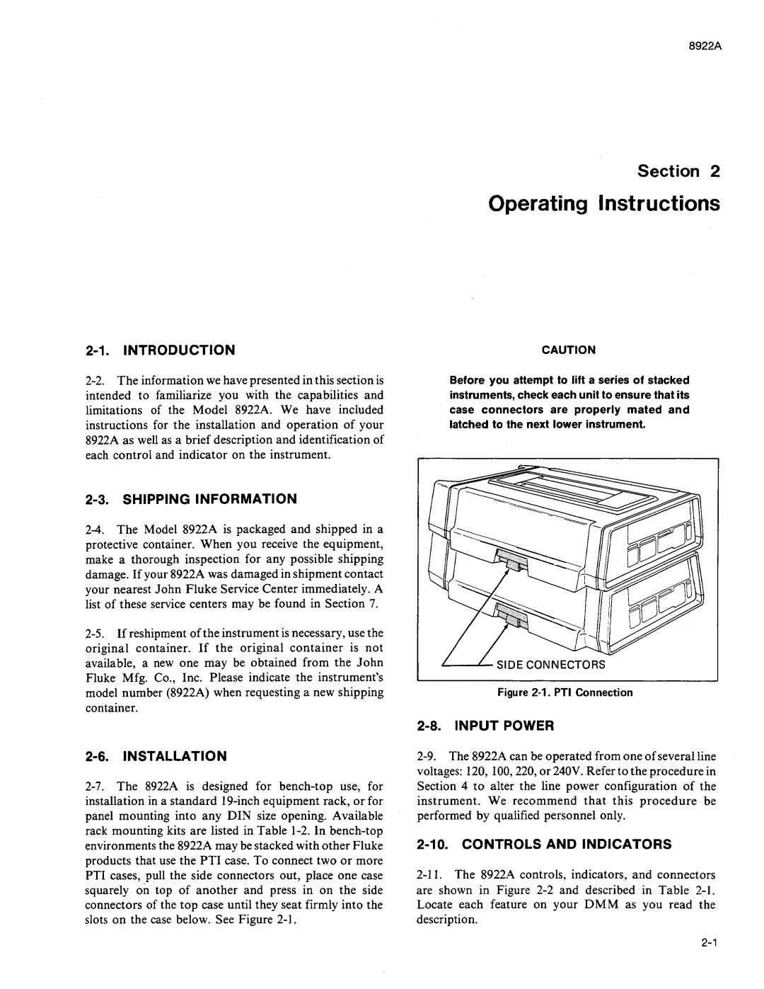 Fluke 8922A manual 