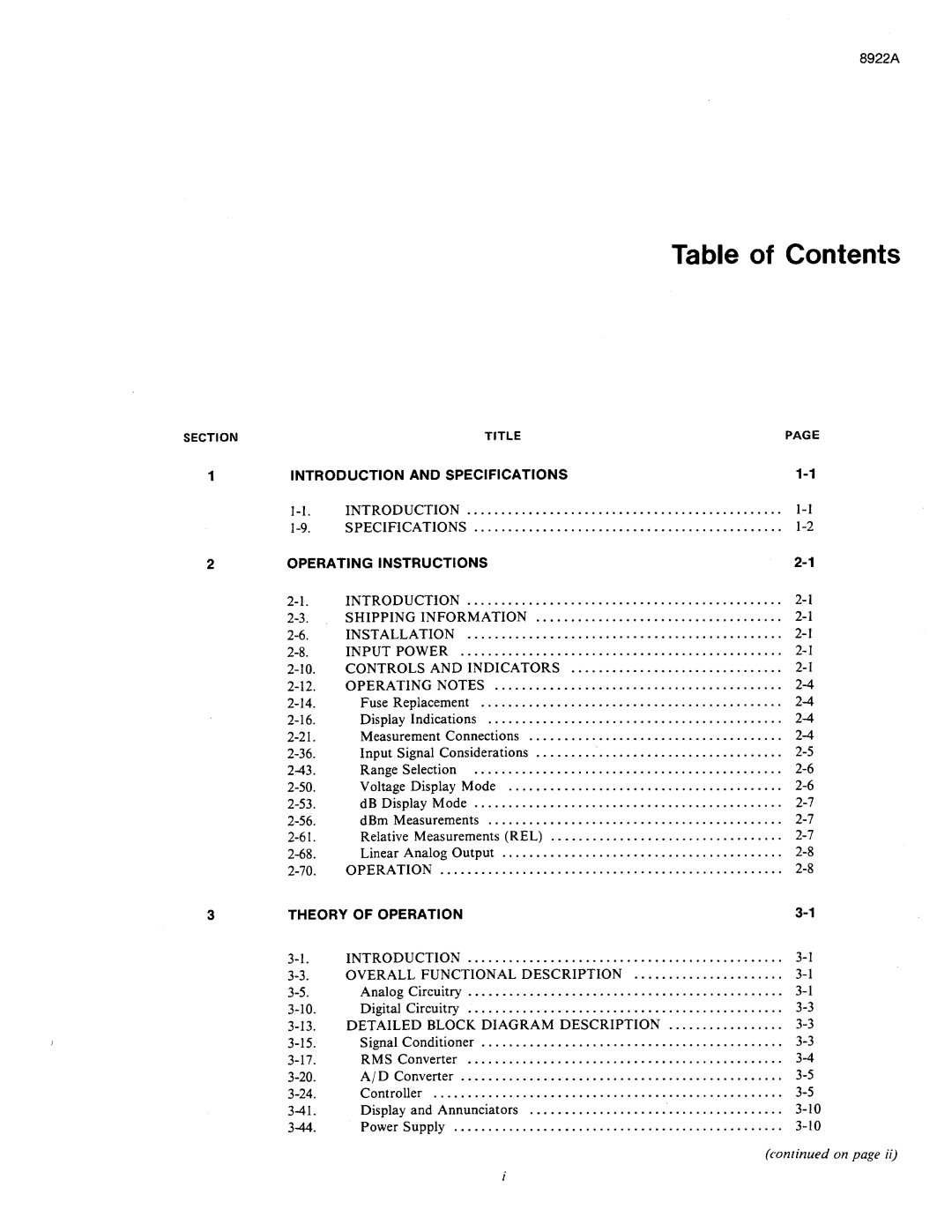 Fluke 8922A manual 