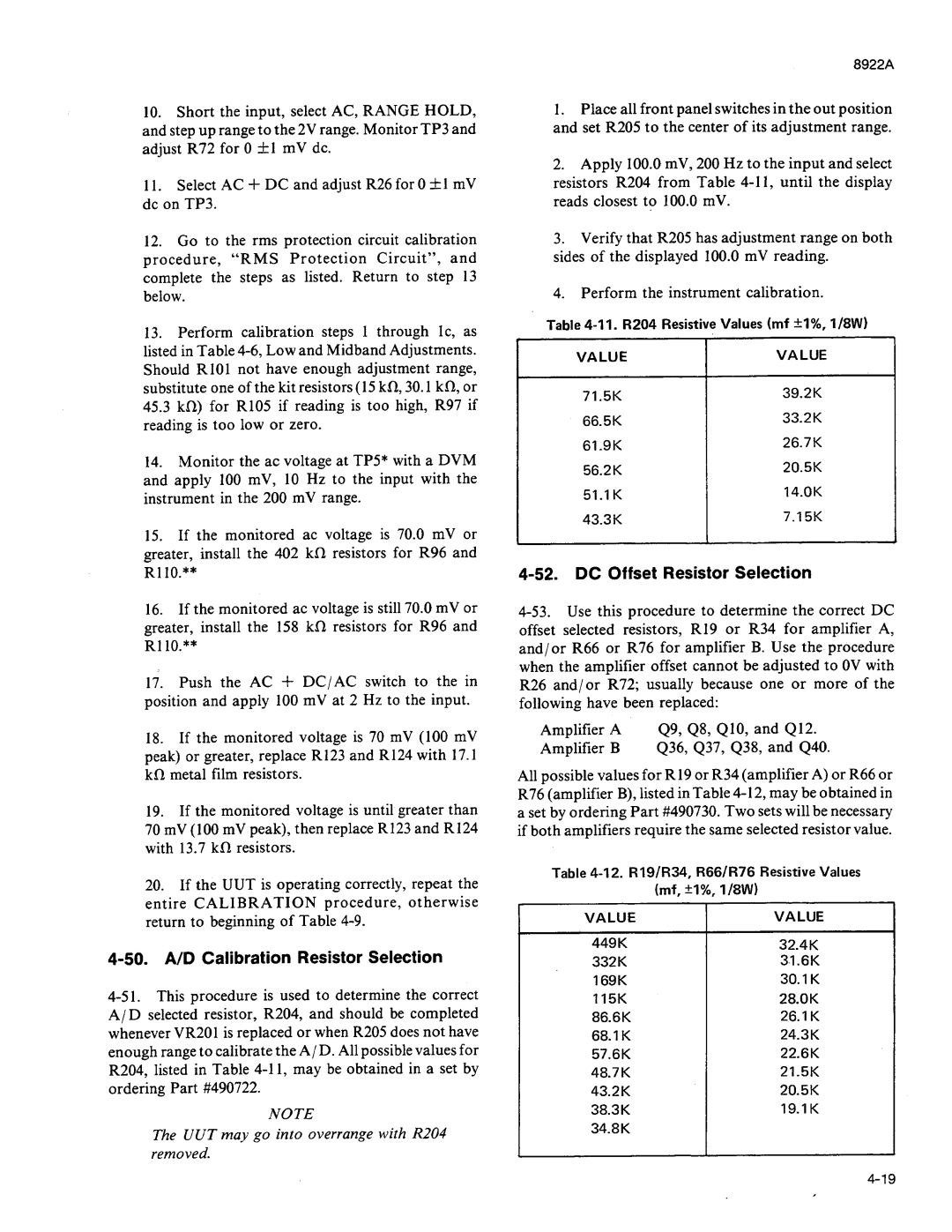 Fluke 8922A manual 