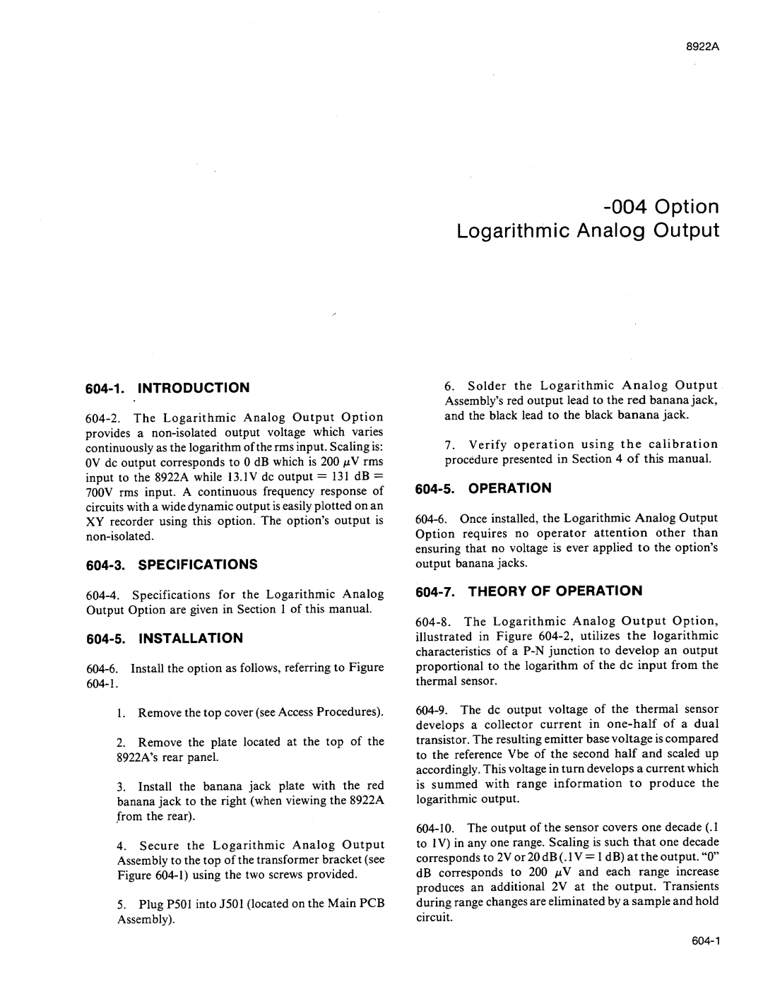 Fluke 8922A manual 