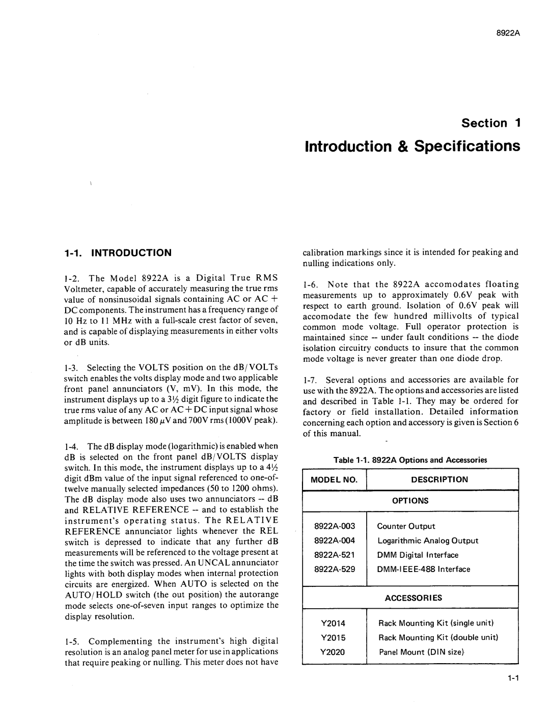 Fluke 8922A manual 