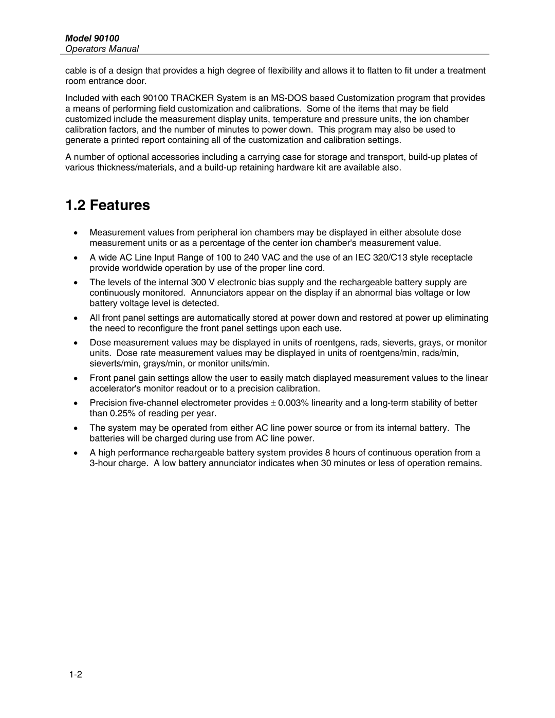 Fluke 90100 manual Features, Model 