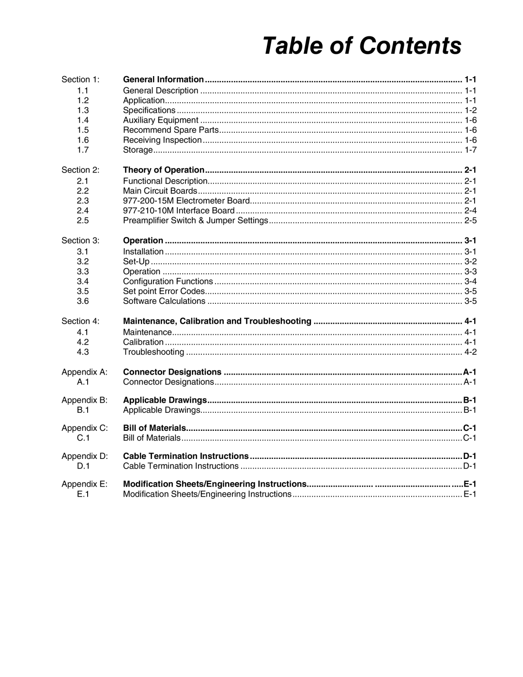 Fluke 943-27, 943-227-15 manual Table of Contents 