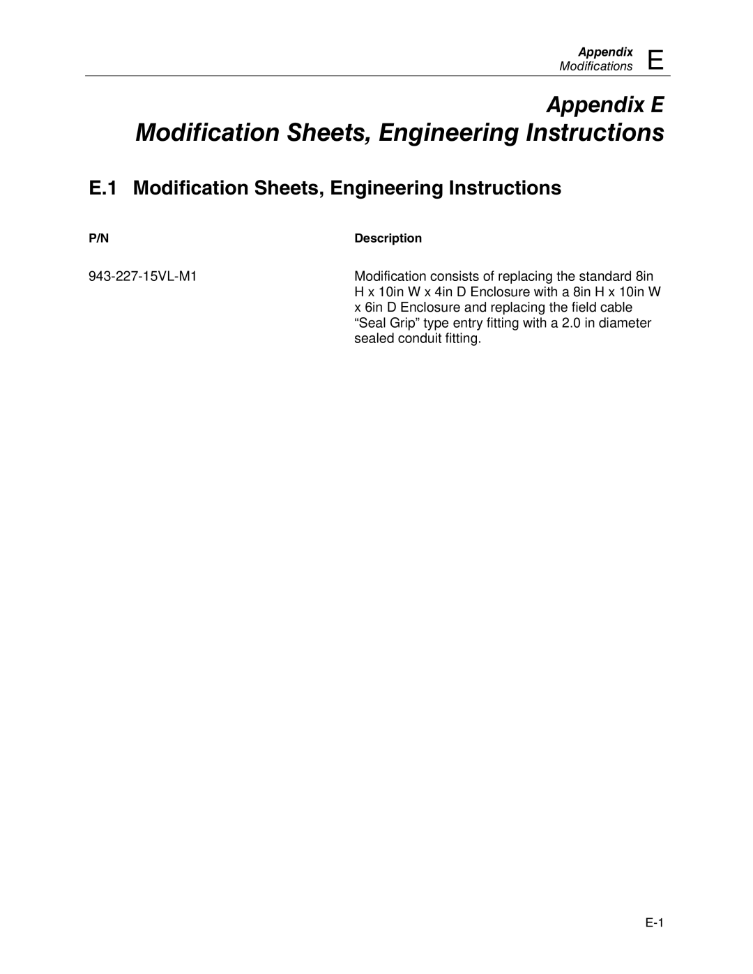 Fluke 943-227-15, 943-27 manual Modification Sheets, Engineering Instructions 
