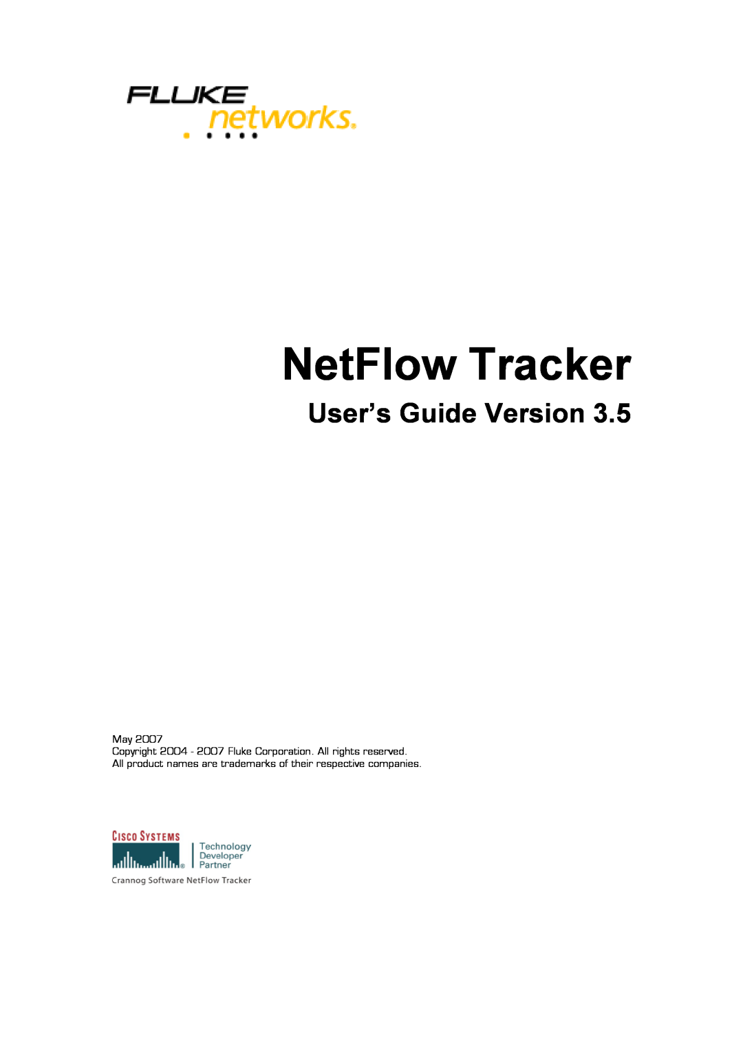 Fluke Computer Accessories manual NetFlow Tracker, User’s Guide Version 