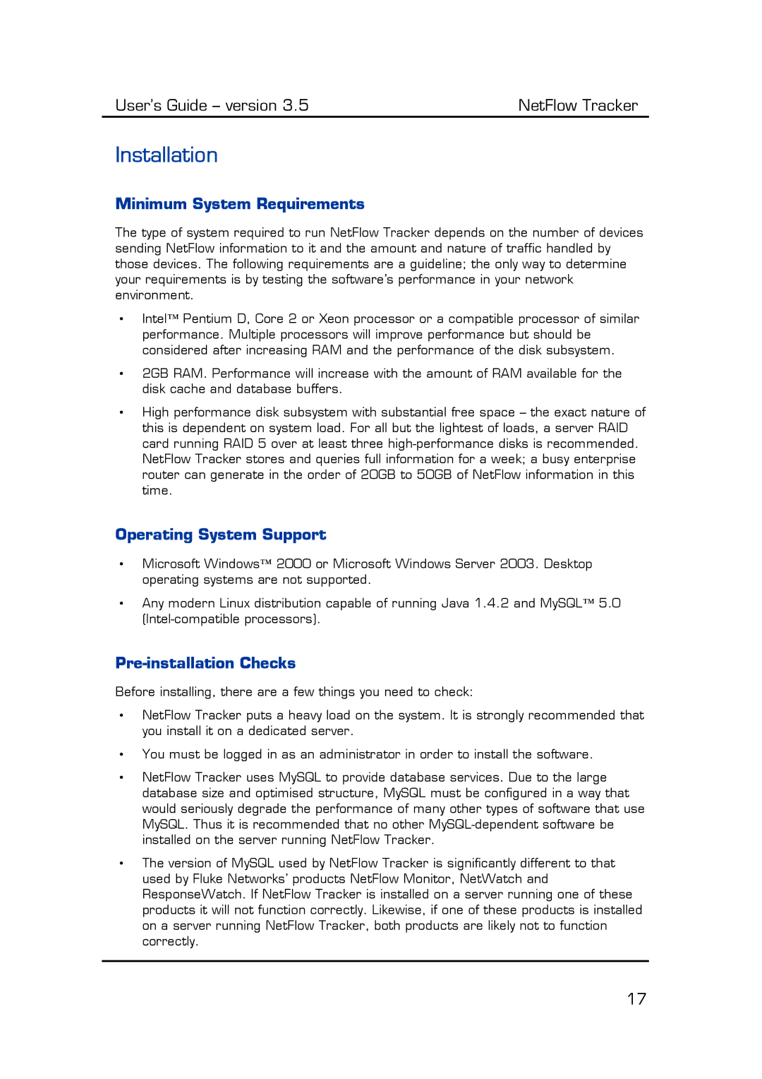 Fluke Computer Accessories Installation, Minimum System Requirements, Operating System Support, Pre-installation Checks 