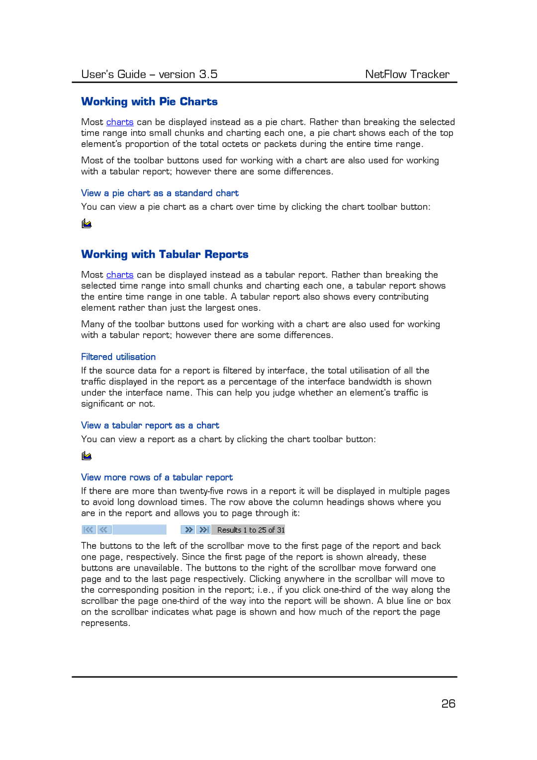 Fluke Computer Accessories manual Working with Pie Charts, Working with Tabular Reports 