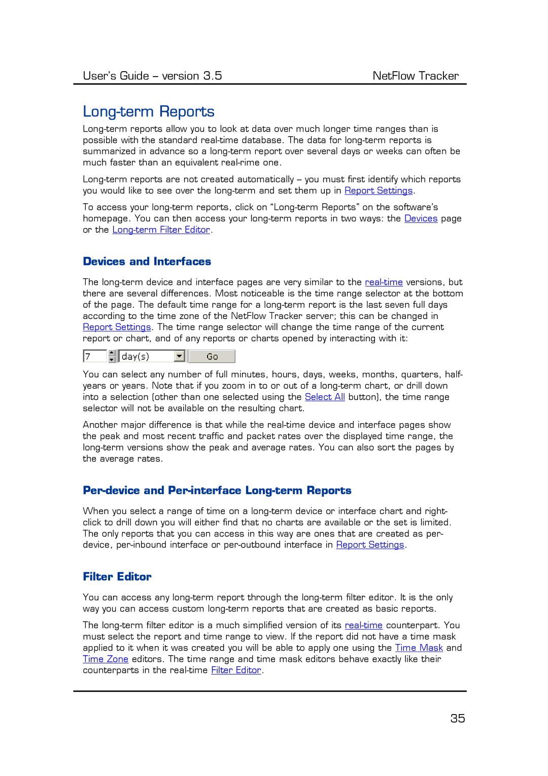 Fluke Computer Accessories manual Devices and Interfaces, Per-device and Per-interface Long-term Reports, Filter Editor 